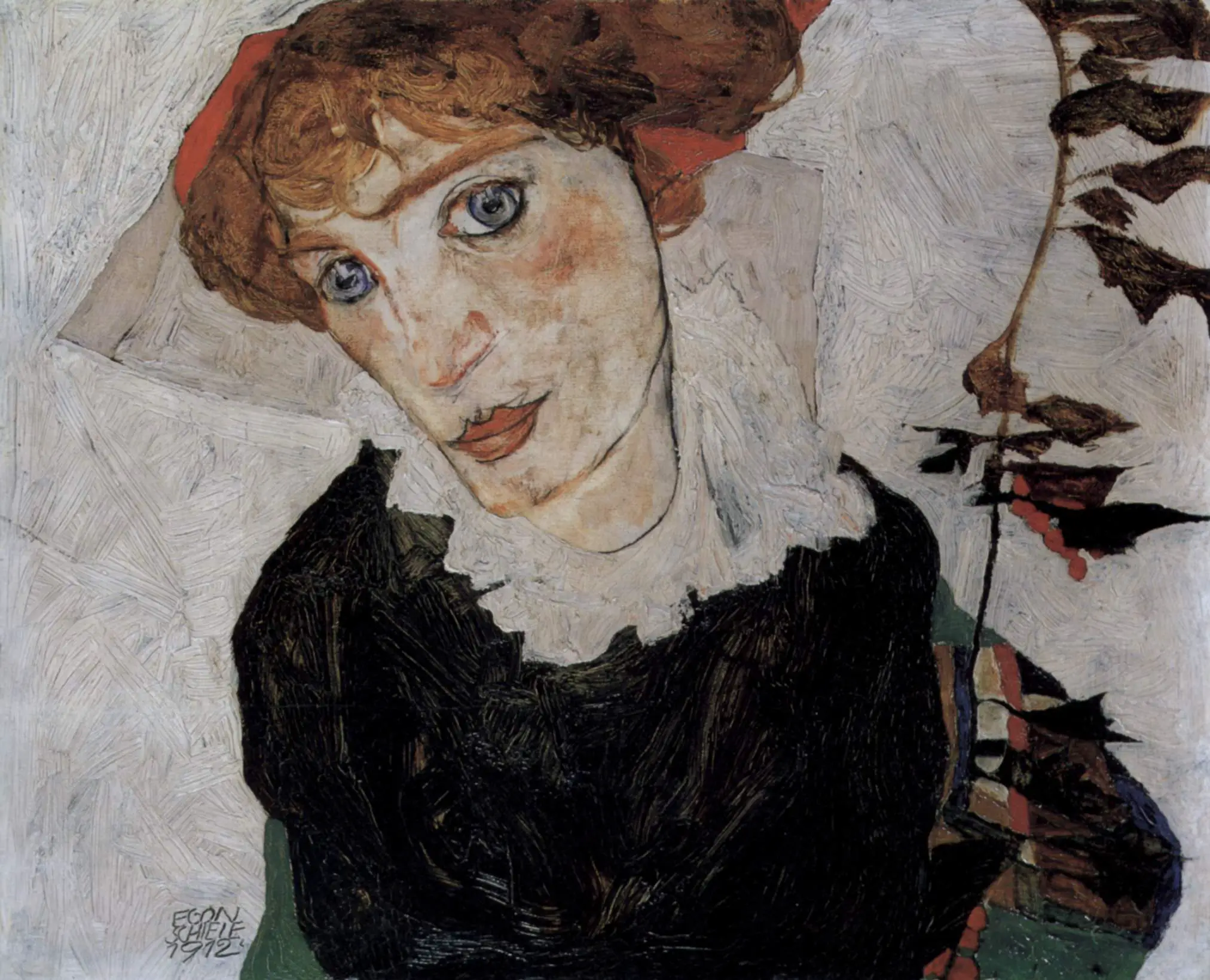 Retrato de Wally Neuzil por Egon Schiele, Pintura de retrato expresionista
